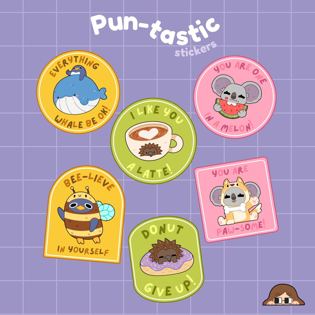 Pun-tastic Waterproof Die-Cut Stickers