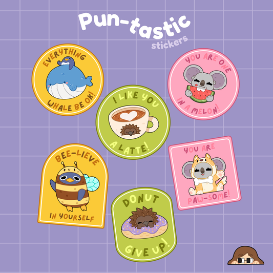 Pun-tastic Waterproof Die-Cut Stickers