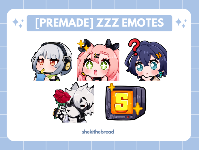Pre-Made ZZZ Emotes (Digital Download)