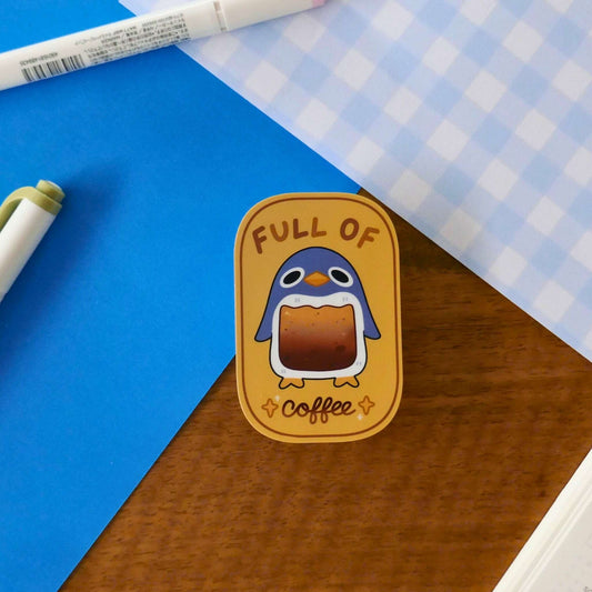Full of Coffee Die-Cut Sticker,Die-Cut,Sheki's Corner