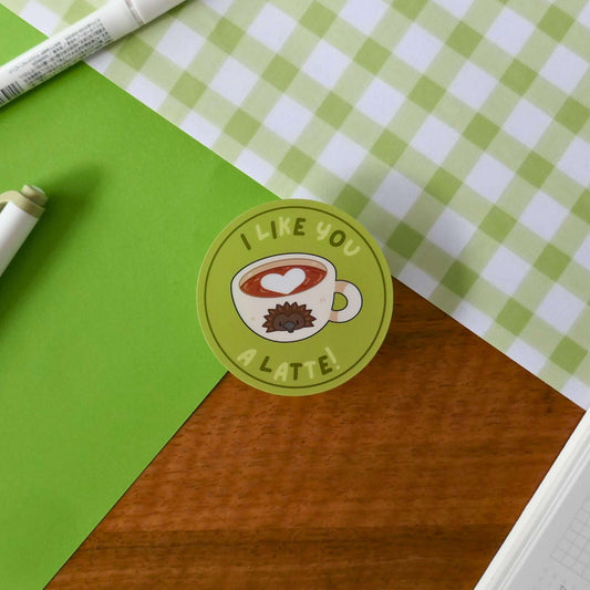 Pun-tastic Waterproof Die-Cut Stickers,Latte,Die-Cut,Sheki's Corner,Sheki's Corner.