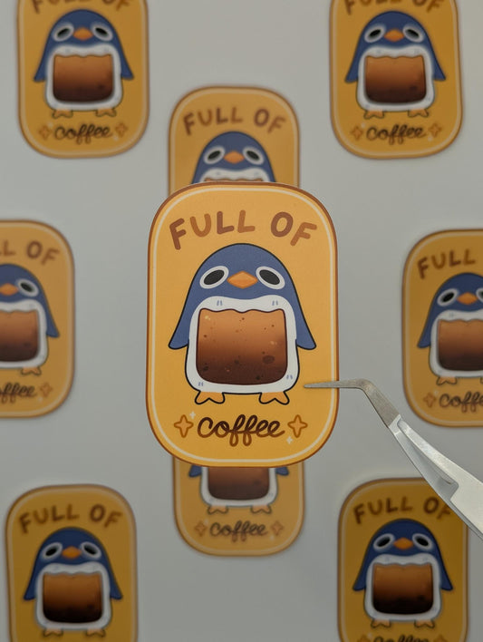 Full of Coffee Die-Cut Sticker