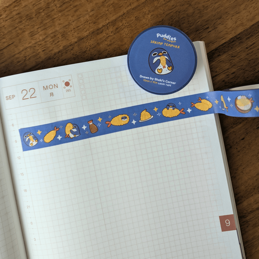 Puddles Shrimp Tempura Washi Tape,Washi Tape,Sheki's Corner