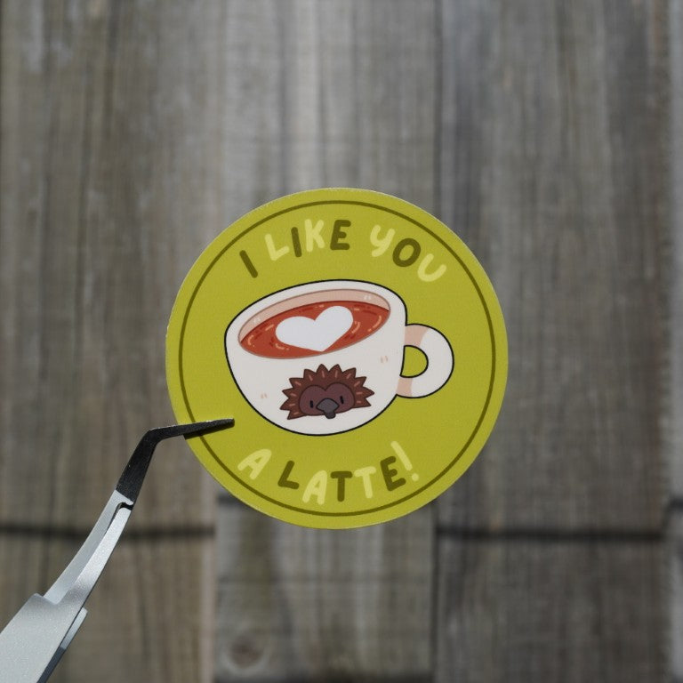 I Like You A Latte! Quilliam Die-Cut Sticker